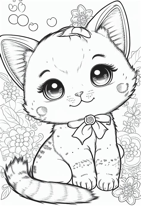 Purr Fectly Entertaining Kawaii Cat Coloring Pages To Enjoy 2024