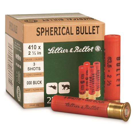 sellier and bellot 410 gauge 2 5 000 buckshot 3 pellets 250 rounds 85634 410 gauge