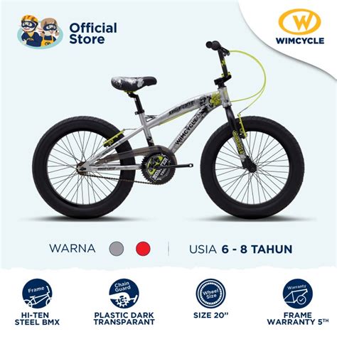 Jual Sepeda Anak Bmx Wimcycle Big Foot 20 Silver Shopee Indonesia