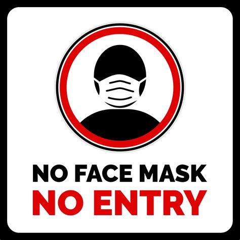 No Face Mask No Entry Warning 1384710 Vector Art At Vecteezy