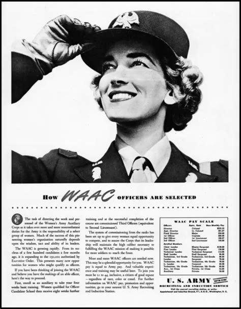 1943 Ww2 U S Army Waac How Officers Are Selected Vintage Photo Print Ad La8 £8 18 Picclick Uk