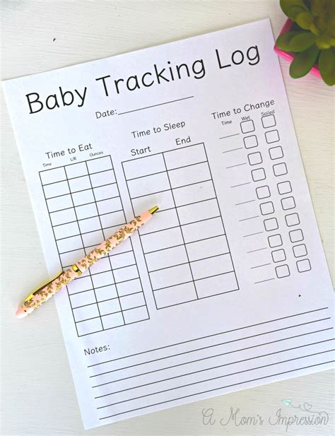 New Baby Feeding Schedule Printable Baby Tracker Newborn Log Baby