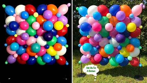 Balloons are fun for anyone at any age! Organic Balloon Wall Decoration - YouTube