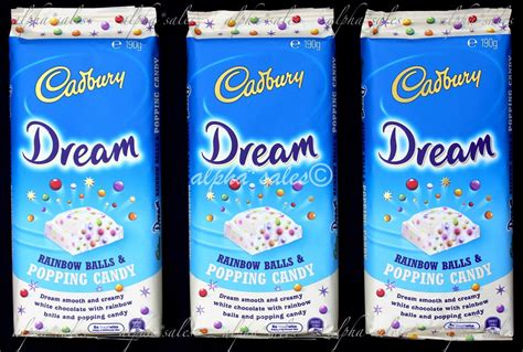 3x Cadbury Blocks Chocolate Dream Popping Candy White Chocolate T