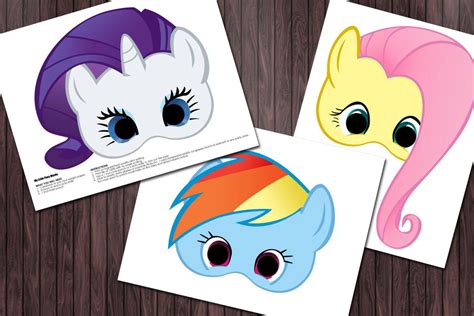 6 My Little Pony Printable Masks Birthday Party By Partydesignsdiy My