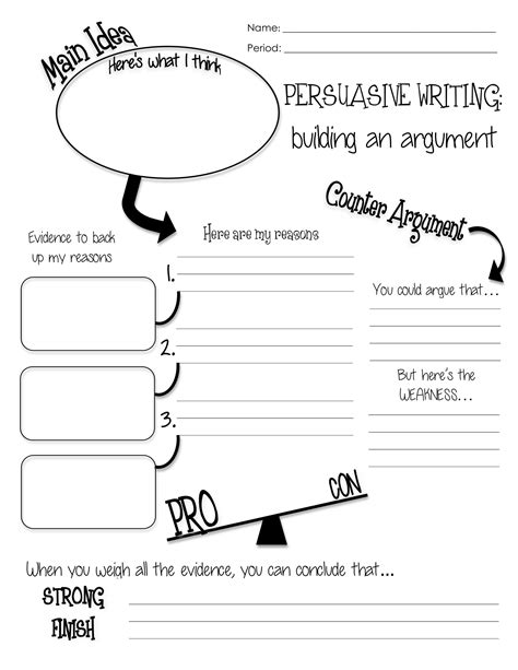 Free Printable Persuasive Writing Graphic Organizer Printable Templates