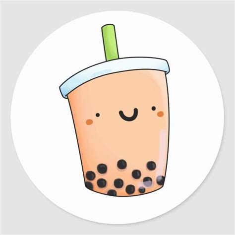 Your boba tea stock images are ready. Cute Kawaii Boba Tea Classic Round Sticker | Zazzle.com (With images) | Boba tea, Boba, Doodle ...