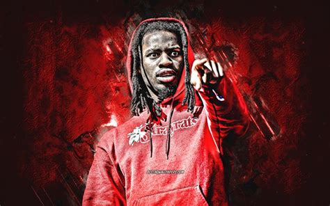 Download Wallpapers Denzel Curry American Rapper Portrait Red Stone