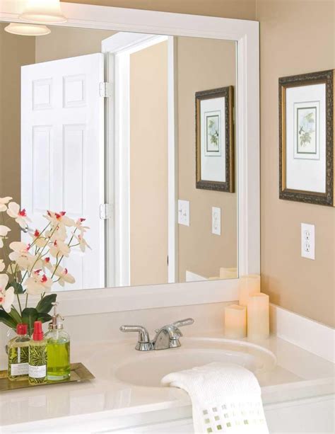 Related:white bathroom mirror with shelf white framed bathroom mirror bathroom accessories white vanity mirror round white wall mirror minimalist hallway living room bathroom decor display. White Framed Bathroom Mirrors | Bathroom mirror design ...