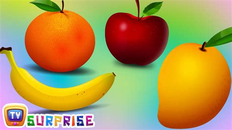 Surprise Eggs Learn Fruits For Kids With Fruit Names Apple Orange