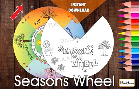 Seasons Wheel Calendar Season Circle Game Season Spinner Etsy