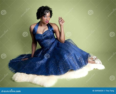 African American Pinup Model Stock Photo Image Of Skin Curly 26956020