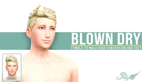 Simsational Designs Blowndry Ts4 Female To Male Hair Conversion And Edit