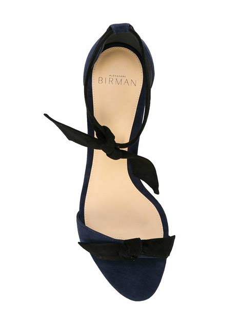 Alexandre Birman Clarita Night Shade And Black Suede Tie Sandal 75mm