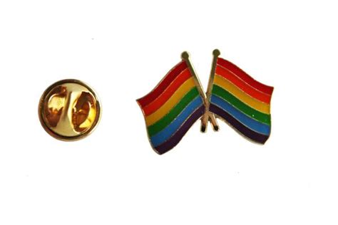 Waving Lgbtq Gay Lesbian Pride Flags Metal Lapel Pin Badge