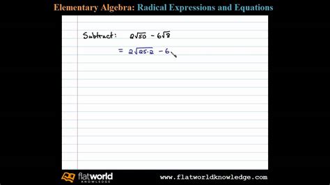 Simplifying Radical Expressions Algebra Fwk Trythis08 0301 Youtube