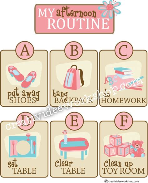 Afternoon Routine Chart For Children Printable P Etsy Bedtime