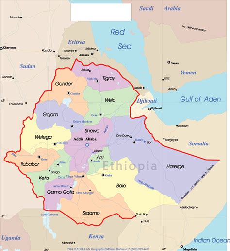 Addis Ababa Map Ethiopia
