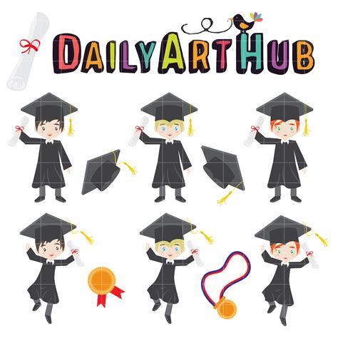 Graduation Day Clip Art Set Daily Art Hub Graphics Alphabets And Svg