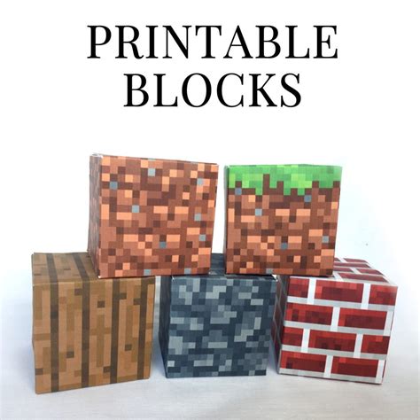 Minecraft Printable Papercraft Blocks Set 1