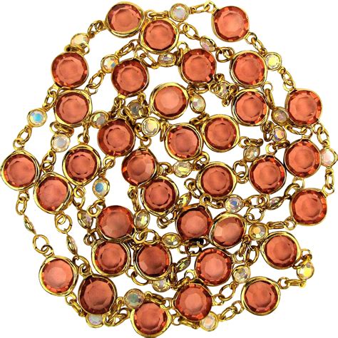 Long Swarovski Austrian Crystal Necklace Chain 36 Inch Sparkler From