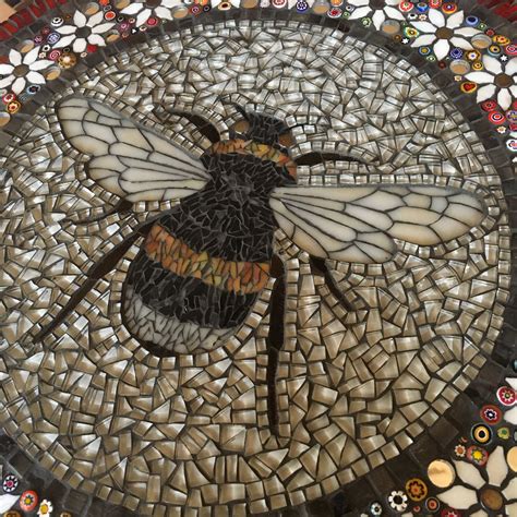 Detail Of Mosaic Bee By Becky Paton Mosaic Garden Sunflower Mosaic Diy Mosaic Garden