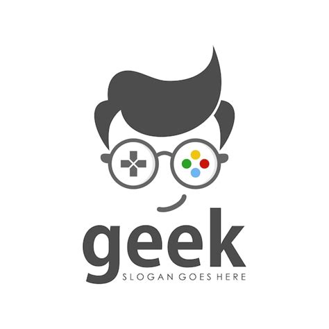 Modèle De Conception De Logo Geek Vecteur Premium