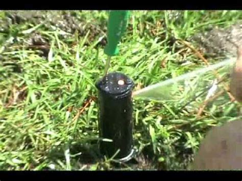 Toro mini 8 sprinkler heads have an internal rotor to drive the water from the nozzle. Adjusting Raind Bird 5000 .wmv - YouTube