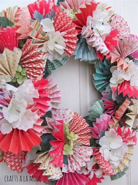 Colorful Spring Wreath Using Pretty Papers Crafts A La Mode Spring