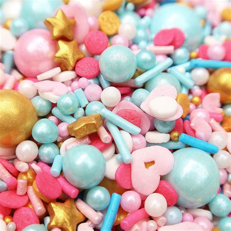 Confetti Delight Sprinkle Mix Pink Blue White And Gold Etsy