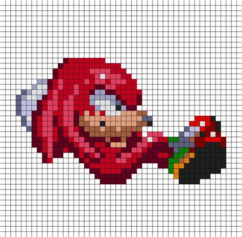 Knuckles Chillin Sonic Kandi Pattern Pixel Art Pattern Pixel