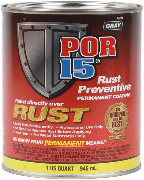 Por 15 45204 Gray Rust Preventive Coating 1 Quart 1 Quart Gray