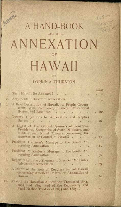 Lorrin A Thurston And The Us Annexation Of The Hawaiian Islands