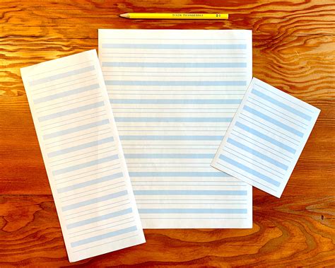 Lined Writing Paper For Montessori Classrooms Blue Lines Etsy Uk