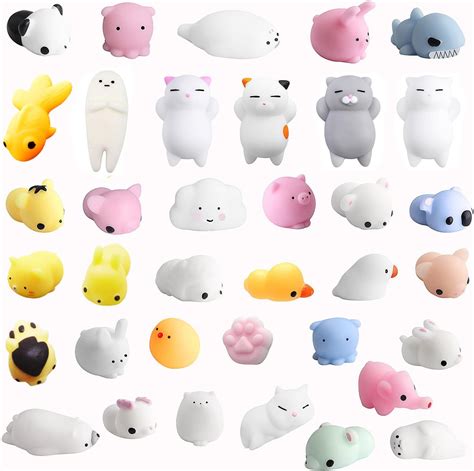 Amaza 36 Pcs Squishies Kawaii Soft Silicone Toys Anti Stress Squeeze