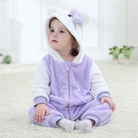 We offer polar fleece or flannel animal pajamas with lowest price and high quality. Purple Baby Kitty Cat Kigurumi Onesie Pajama