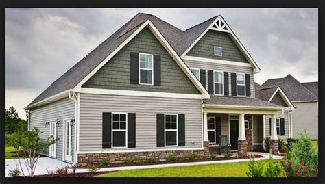 Two Tone Siding With Shutters Exterior House Colors Grey Exterior