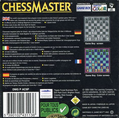 Chessmaster Boxarts For Nintendo Game Boy Color The Video Games Museum