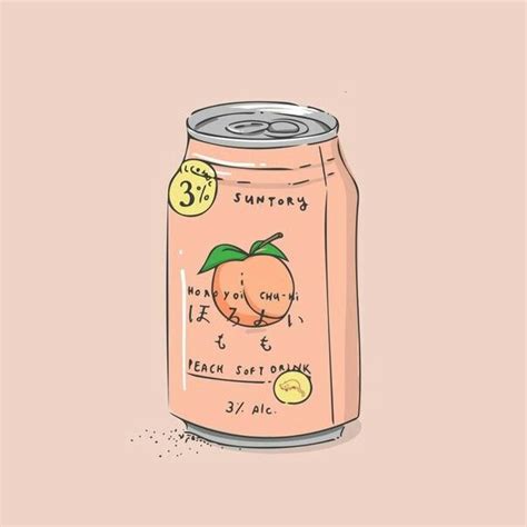 Peach Aesthetic Ilustrações De Alimentos Adesivos Bonitos
