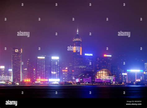 The Amazing Hong Kong Skyline As Seen From Kowloon Night The Imposing