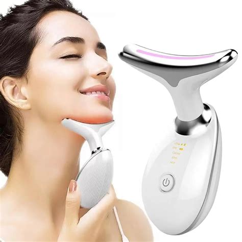 Neck Face Beauty Device Led Photon Therapy Skin Tighten Skin Care Double Wrinkle Reduce Massager
