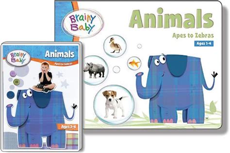Brainy Baby Animals Dvd And Animals Board Book Apes To