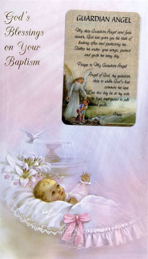 Baptism Greeting Card Girl Guardian Angel Prayer Card 113219 F