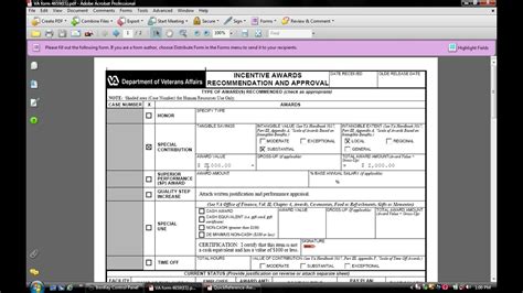 How To Fill Out Va Form 4659 For Special Contribution Awards Youtube