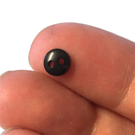 100 Micro Mini 6mm Button Tiny Black Buttons Miniature Etsy Uk