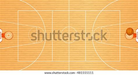 Vector Illustration Basketball Court Top View Stock Vector Royalty