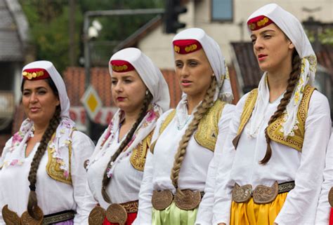 Group Of Traditional Dressed Bosnian Girls Stock Photo Download Image