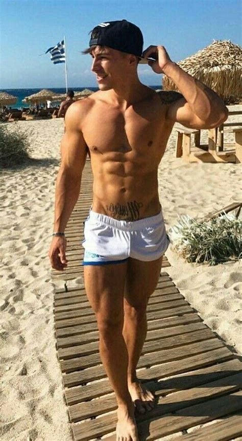 At The Beach Hot Men Hot Guys Only Shorts Hommes Sexy Shirtless Men Twinks Mens Swimwear