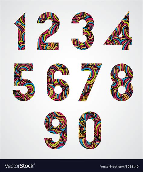 Trendy Numbers Design Decorated With Beautiful Vector Image