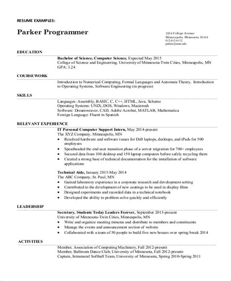 Computer science engineers have a variety of career options. FREE 8+ Sample Computer Science Resume Templates in MS Word | PDF